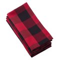 Saro Lifestyle SARO 5026.R20S 20 in. Square Buffalo Plaid Check Pattern Design Cotton Napkin  Red - Set of 4 5026.R20S